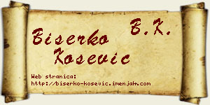 Biserko Košević vizit kartica